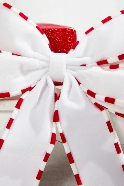 13.5" x 9" White Bow Ornament