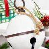 12" x 8" White Metal Bell Ornament