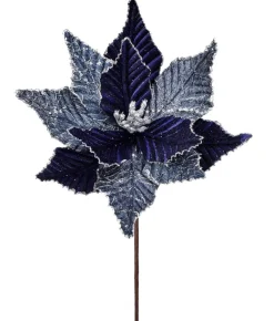 24” x 13" Winters Night Navy Poinsettia Stem