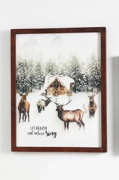 15" x 19" Woodland Scene Wood Wall Art
