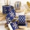 2.5" x 10 Yard Blue and Gold Plaid Ribbon