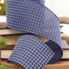 4" x 10 Yard Blue & White Checkered Stitch Ribbon