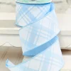 2.5" x 10 Yard Blue & White Plaid Ribbon
