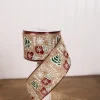 2.5” x 10 Yard Brown Happy Holidays Christmas Ribbon