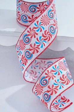2.5" x 10 Yard Candy Swirl Wired Ribbon