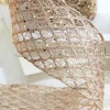 4" x 10 Yard Champagne Mesh Wired Ribbon