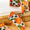 2.5" x 10 Yard Checkered Pumpkin Ribbon