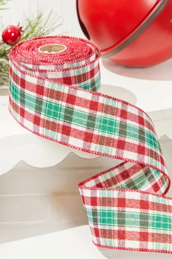 2.5" x 10 Yard Christmas Plaid Ribbon
