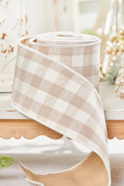 4" x 5 Yard Cotton Checks Tafetta Ribbon