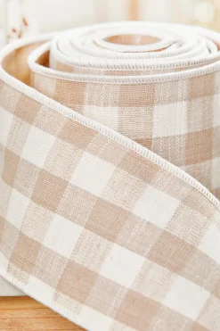 4" x 5 Yard Cotton Checks Tafetta Ribbon