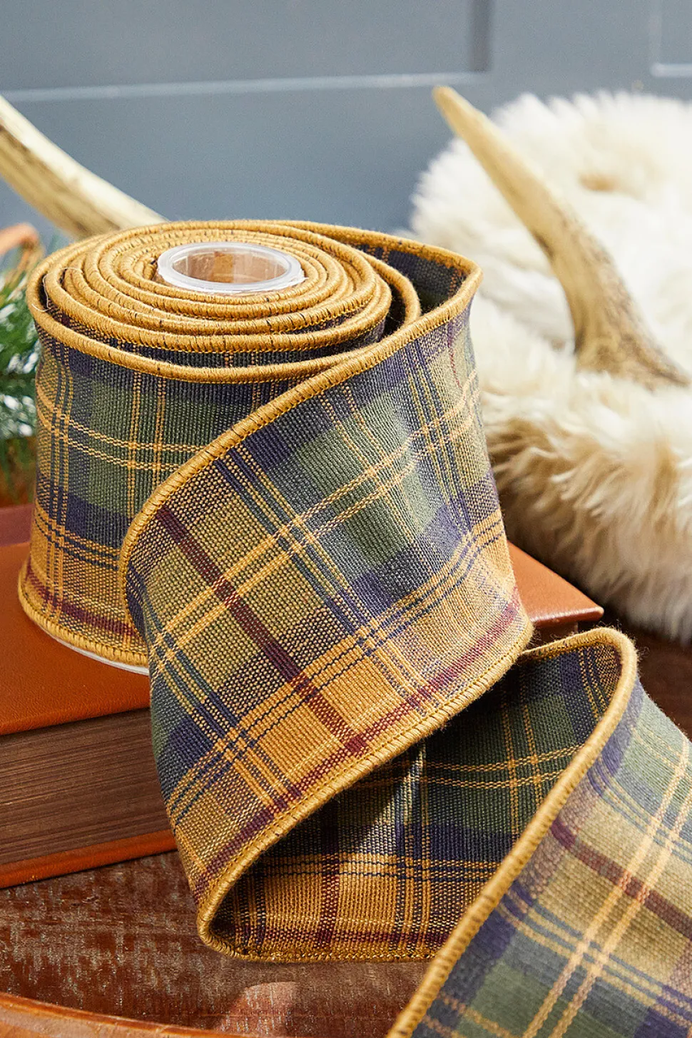 4" x 5 Yard Cotton Highlands Luxe Plaid Ribbon
