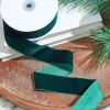 1.5" x 10 Yard Dark Green Unwired Velvet Ribbon