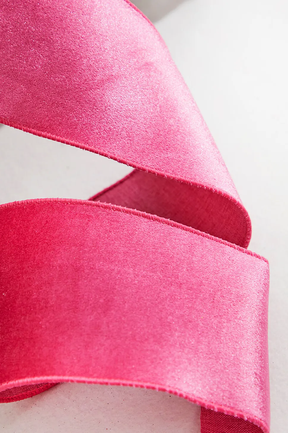 4" x 10 Yard Fuchsia Pink Velvet Wired Ribbon