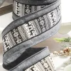4” x 10 Yard Gray Wool Edge Scandinavian Center Stripe Ribbon