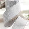 4” x 10 Yard Gray Woven Dot Knitted Ribbon