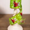 2.5” x 10 Yard Green Happy Holidays Christmas Ribbon