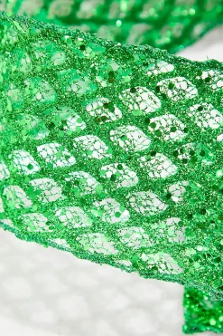 4" x 10 Yard Green Mesh Wired Ribbon