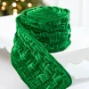5" x 3 Yard Green Velvet Braided Ribbon