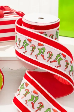 4“ x 10 Yard Grinch Legs Ribbon