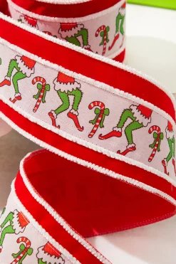 4“ x 10 Yard Grinch Legs Ribbon
