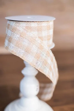 2.5" x 10 Yard Jute Cotton Checkered Ribbon