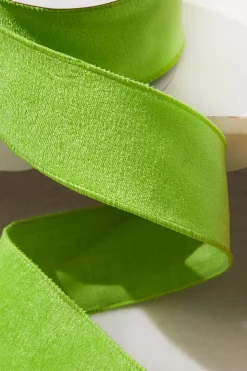2.5" x 10 Yard Lime Green Velvet Wired Ribbon