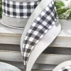 4” x 10 Yard Metallic Check Solid Edge Wired Ribbon
