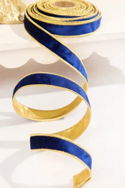 1" x 10 Yard Navy Velvet Ribbon