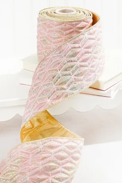 4" x 5 Yard Pink Chadwick Dupioni Back Ribbon