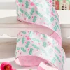 4" x 10 Yard Pink Holly Leaf Ribbon