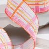 2.5" x 10 Yard Pink/Orange Plaid Ribbon