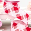 2.5" x 10 Yard Pink/ Red Plaid Ribbon