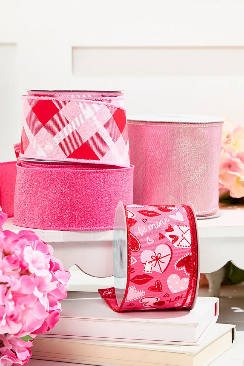 2.5" x 10 Yard Pink/ Red Plaid Ribbon