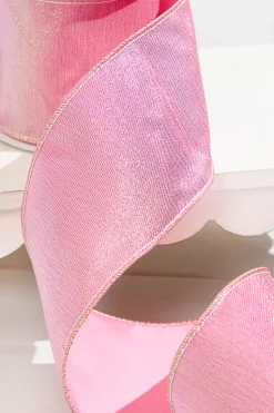 4” x 5 Yard Pink Splash with Fused Tissue Back Ribbon