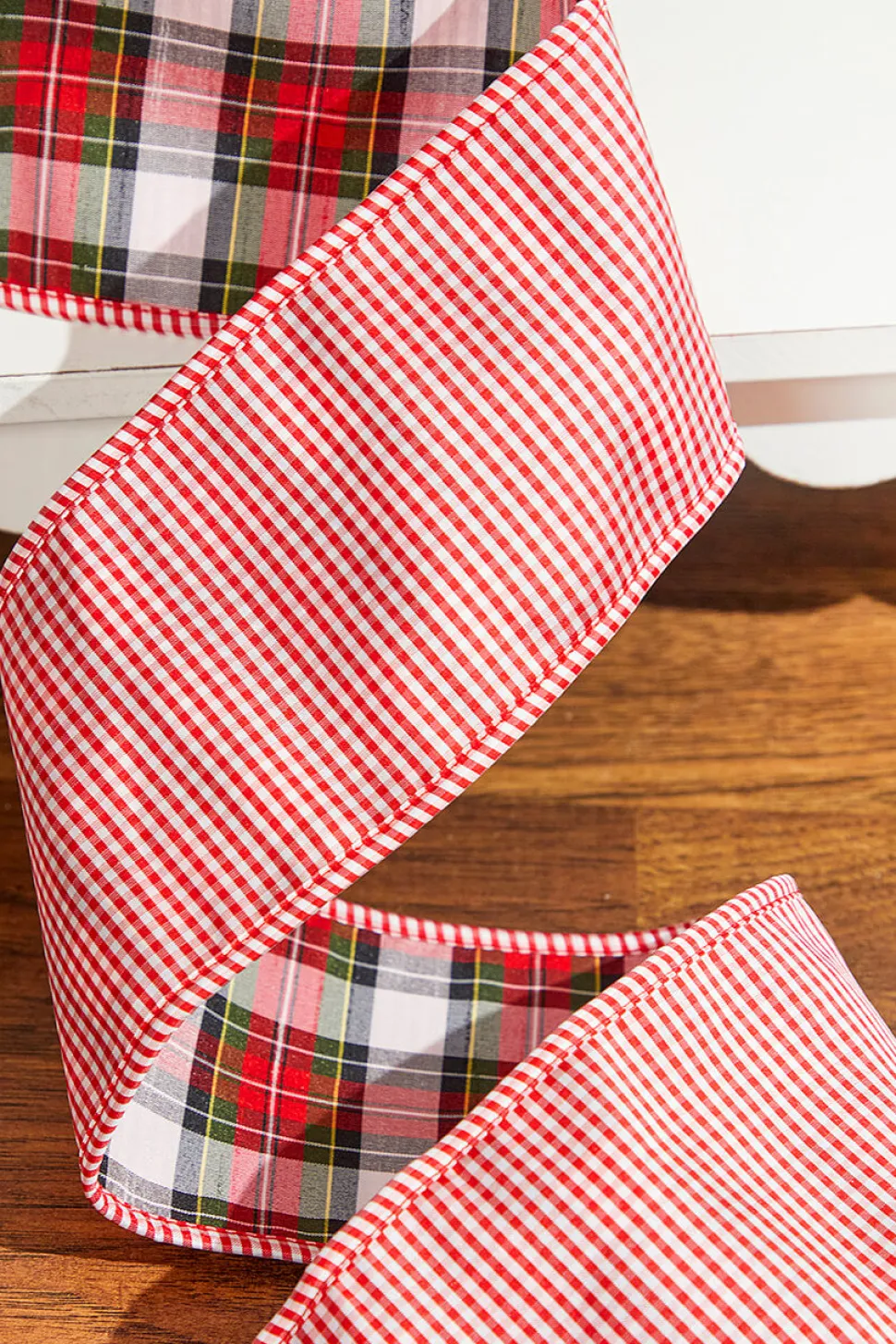 4" x 10 Yard Plaid Gingham Double Sided Ribbon