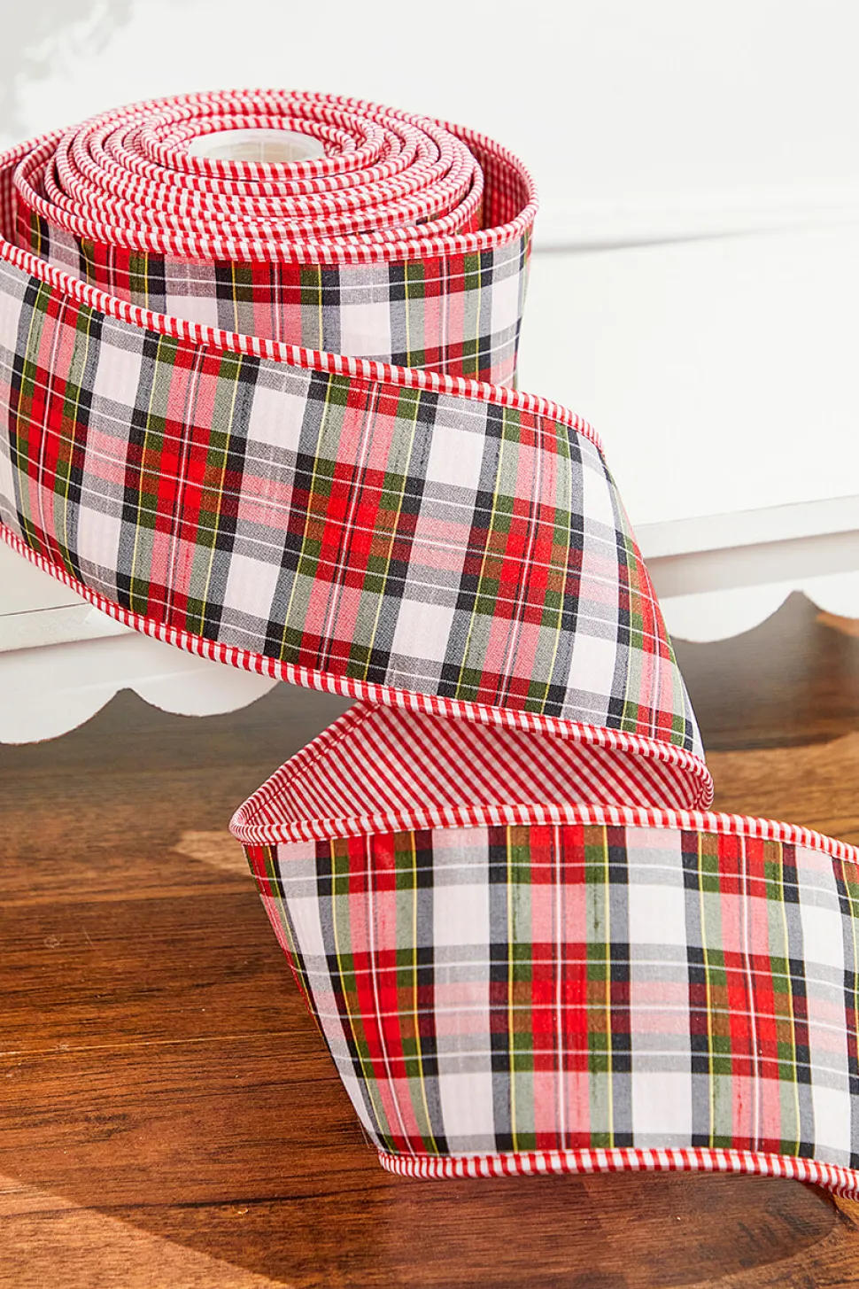 4" x 10 Yard Plaid Gingham Double Sided Ribbon