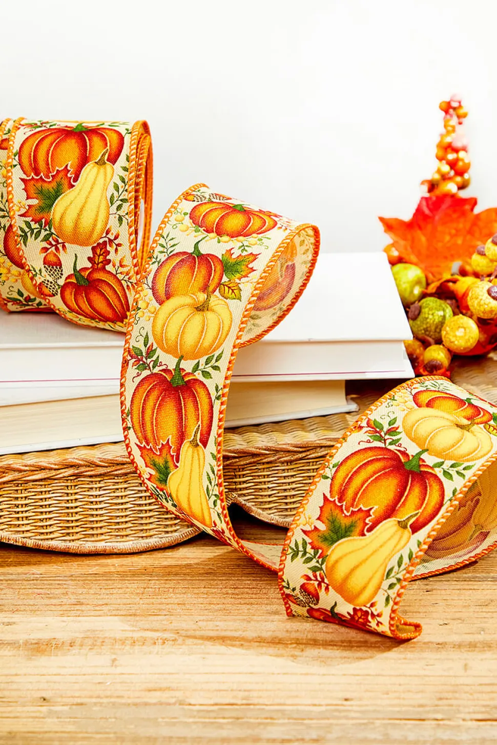 2.5" x 10 Yard Pumpkin & Gourd Ribbon