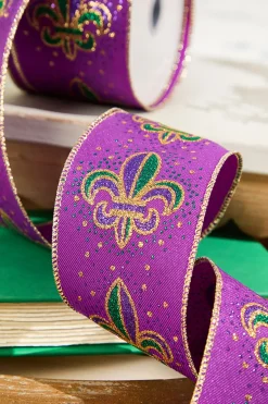 2.5" x 10 Yard Purple Mardi Gras Ribbon