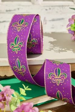 2.5" x 10 Yard Purple Mardi Gras Ribbon