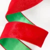 2.5" x 10 Yard Red & Green Velvet with Satin Backing Ribbon