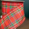 2.5” x 10 Yard Red Green with Blue Plaid Ribbon