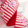4" x 5 Yard Red & White Stripe with Embroidered Nutcracker Ribbon