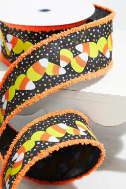 2.5" x 10 Yards Candy Corn Ribbon