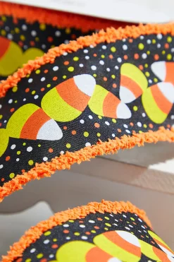 2.5" x 10 Yards Candy Corn Ribbon