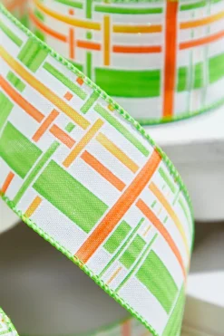 2.5" X 10 Yards Green Plaid Ribbon