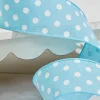 2.5" x 10 Yards Light Blue Polka Dot Ribbon