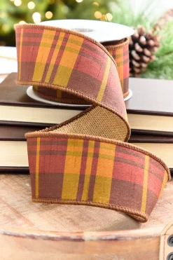 2.5" x 5 Yards Plaid Fall Ribbon