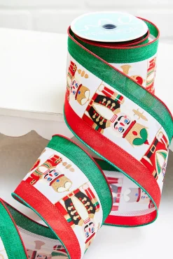 4" x 10 Yards Red/Green/White Nutcracker Ribbon