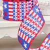 2.5" x 10 Yard Stars & Stripes on White Canvas Ribbon