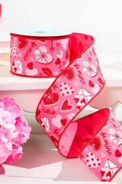 2.5" x 10 Yards Valentine Love Letter Ribbon